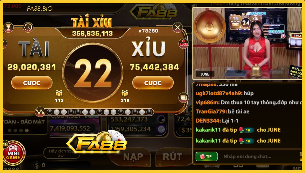 Sảnh Tài Xỉu Live Fa88: Làm Giàu Không Khó